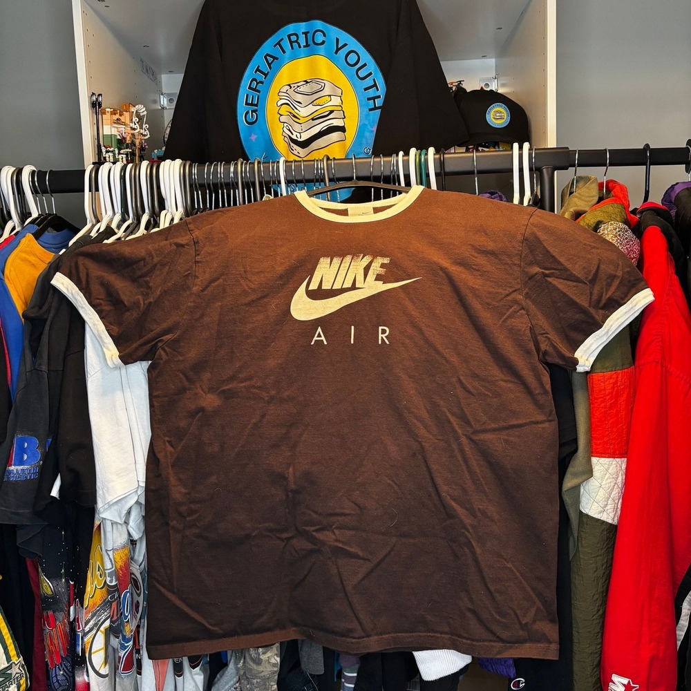 Vintage Nike Air Brown Ringer Tee Made in Canada XXL